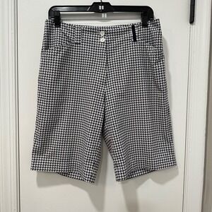 Nike‎ Golf Houndstooth Shorts Golf Athletic Casual Black White 8/Medium